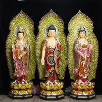 树脂佛像西方三圣观世音菩萨大势至画像三圣佛像摆件包邮阿弥陀佛