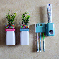 创意全自动挤牙膏器牙刷架洗漱套装磁悬挂带盆栽漱口杯刷牙杯组合
