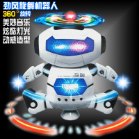 新款太空跳舞电动机器人 360度旋转灯光音乐红外线地摊热卖玩具