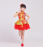 六一新款中国风女童唐装 幼儿纱裙 古装公主服演出服装唐装 特价