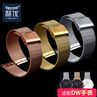 dw表带男女不锈钢代用惠灵顿金属编织米兰钢带 dw金属表带