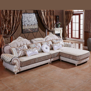 欧式沙发布沙发小户型客厅组合转角沙发实木家具高档布艺沙发沈阳