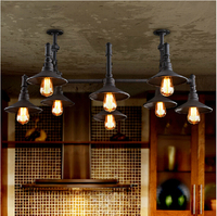 loft美式铁艺吊灯复古工业灯餐厅酒吧工程灯欧式复古水管灯吸顶灯