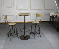 美式铁艺吧台椅 桌子酒吧桌椅 咖啡桌椅高腿吧台吧椅圆桌餐桌