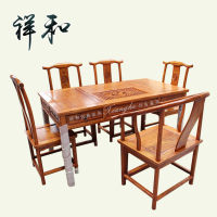 厂家促销：东阳木雕 仿古家具 明清 榆木 1.5米 带抽屉 茶桌/餐桌