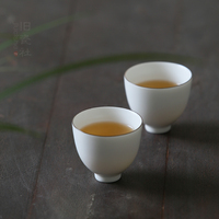 [旧瓷社]羊脂白品茗杯景德镇陶瓷无光白品茗杯白瓷功夫茶具茶杯