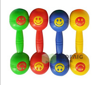 特价幼儿玩具体育塑料有声哑铃儿童健身玩具幼儿园用品笑脸哑铃