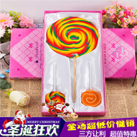 金稻谷500克超级大五彩色棒棒糖 情人节礼物 糖 精美礼盒装波板糖