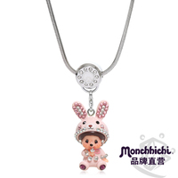 Monchhichi萌趣趣饰品曾被称蒙奇奇短项链不锈钢锁骨颈链NEC058-S