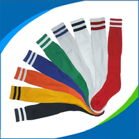W01长筒纯棉足球袜保暖护膝运动袜高弹力纺织袜多色白黑蓝黄