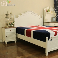 全实木美式乡村地中海双人床卧室成套家具1.8米床床头柜套装组合