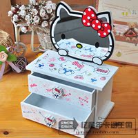 hello kitty凯蒂猫首饰盒收纳盒 饰品盒 化妆盒木质梳妆盒送礼品