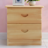 实木床头柜清漆松木柜简约现代抽屉柜储物柜收纳柜白色实木床头柜