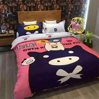 香港潮牌kimi猪卡通四件套全棉1.5m1.8m床品纯棉可爱儿童床单被套