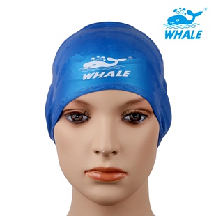 鲸鱼护耳帽 弹力硅胶防水游泳帽子 大头包长发男女游泳运动装备