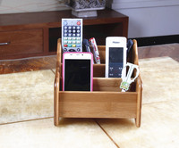 桌面收纳盒遥控器整理盒竹储物盒收纳架钥匙收纳箱实木手机座包邮