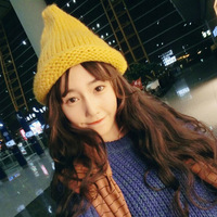 韩国秋冬季新款小尖头毛线帽子男女纯韩版潮针织帽尖尖帽女巫师帽