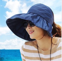 帽子女士遮阳帽夏天韩版防紫外线大沿可折叠凉帽沙滩太阳帽女防晒
