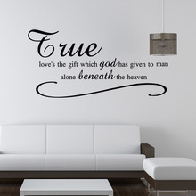 英文箴言墙贴True love客厅卧室个性创意墙贴可移除贴纸