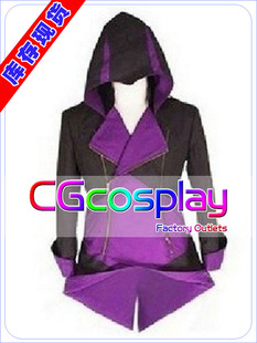 Cosplay服装 刺客信条3 康纳cos 外套 夹克 上衣 紫黑