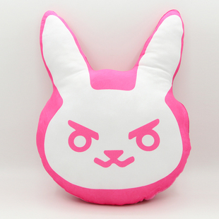 守望先锋游戏动漫周边官方标志logo粉色兔子抱枕团子玩具毛绒公仔