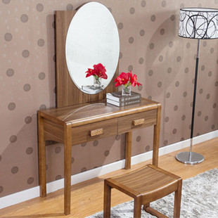 中式实木梳妆台卧室小户型化妆台简约现代梳妆桌凳子带抽屉梳妆台