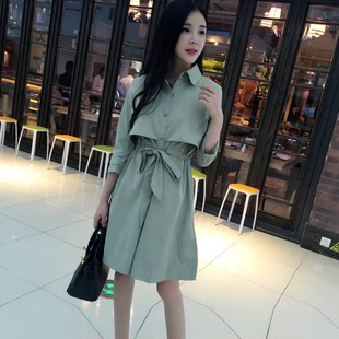 2016新品韩版气质修身小香风套装连衣裙时尚披肩长款假两件套装裙