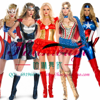 万圣节COSPLAY女超人美国队长雷神钢铁侠装制服派对酒吧演出服装