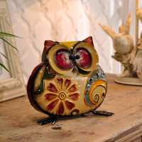 欧风花都 欧式猫头鹰树脂装饰品 创意家居书桌动物小摆件生日礼物