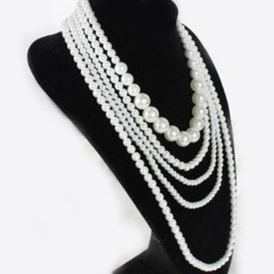 059韩版 珍珠串珠长款多层珍珠 优雅华丽公主项链毛衣链