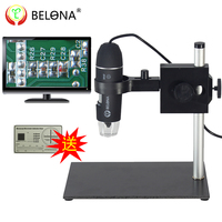 贝朗50-1600倍高清电子放大镜/数码显微镜手持/带测量带升降支架