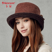 kenmont卡蒙新款女士帽子休闲盆帽卷边 小礼帽 女 英伦 复古 冬天