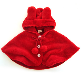 女宝宝夹棉斗篷披风秋冬装棉衣婴儿衣服满月周岁宝宝外套保暖披肩