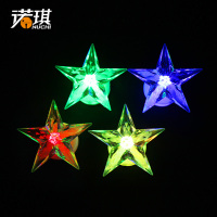 诺琪圣诞节装饰品 透明亚克力发光LED圣诞五角星 圣诞节用品30g