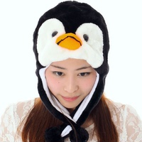 短款黑色企鹅卡通帽子加厚动物帽子冬天必备保暖厂家直销
