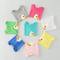 2015夏款韩版童装短袖T恤 宝宝蝙蝠衫 儿童可爱小鸟印花上衣夏装