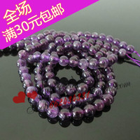 DIY饰品配件4mm/6MM天然紫水晶圆珠18元约90颗珠