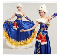 新款藏族舞蹈演出服女成人藏族水袖演出服装藏服民族表演服装长裙