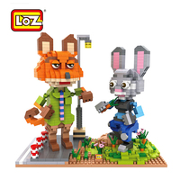 俐智LOZ玩具 疯狂动物城兔子朱迪狐狸尼克 微型小颗粒积木拼图
