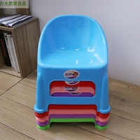时尚创意儿童靠靠椅宝宝塑料小矮凳子糖果色幼儿园坐凳