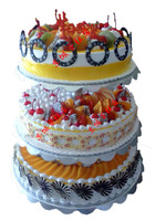 3层多层支架开业婚礼大型宴会水果鲜奶蛋糕北京全城蛋糕速递配送