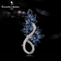 法国Eternelle采用施华洛世奇元素水晶胸针 个性典雅女胸花毛衣链