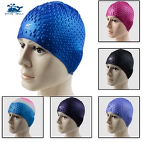 WHALE水滴帽 防滑内颗粒游泳帽 不勒头高弹性设计男 女通用