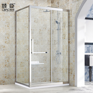 倾臣淋浴房整体方形L形不锈钢玻璃门沐浴房隔断浴屏定制洗浴房