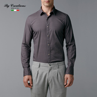意大利制造 轻奢品牌 柏品 男士按扣休闲衬衣 修身印花长袖衬衫
