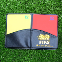 正品茵狮特价国际足联足球裁判执法必备装备红黄牌带皮套记录表笔
