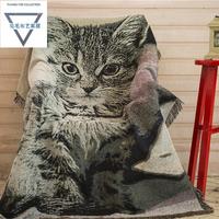 【天天特价】北欧猫咪沙发巾万能防尘罩复古沙发布盖巾办公室盖毯