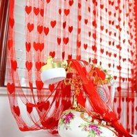 韩式创意心形结婚门帘婚庆用品婚房装饰彩带爱心拉花挂饰纱线帘