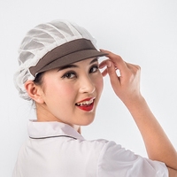 食堂卫生帽厨师透气帽男女通用宽檐圆顶网眼帽工厂工作帽十个包邮
