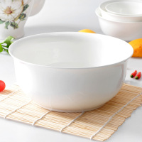 碗 唐山纯白色陶瓷器骨瓷碗8英寸汤盆盛汤碗泡面碗 大汤碗 白碗